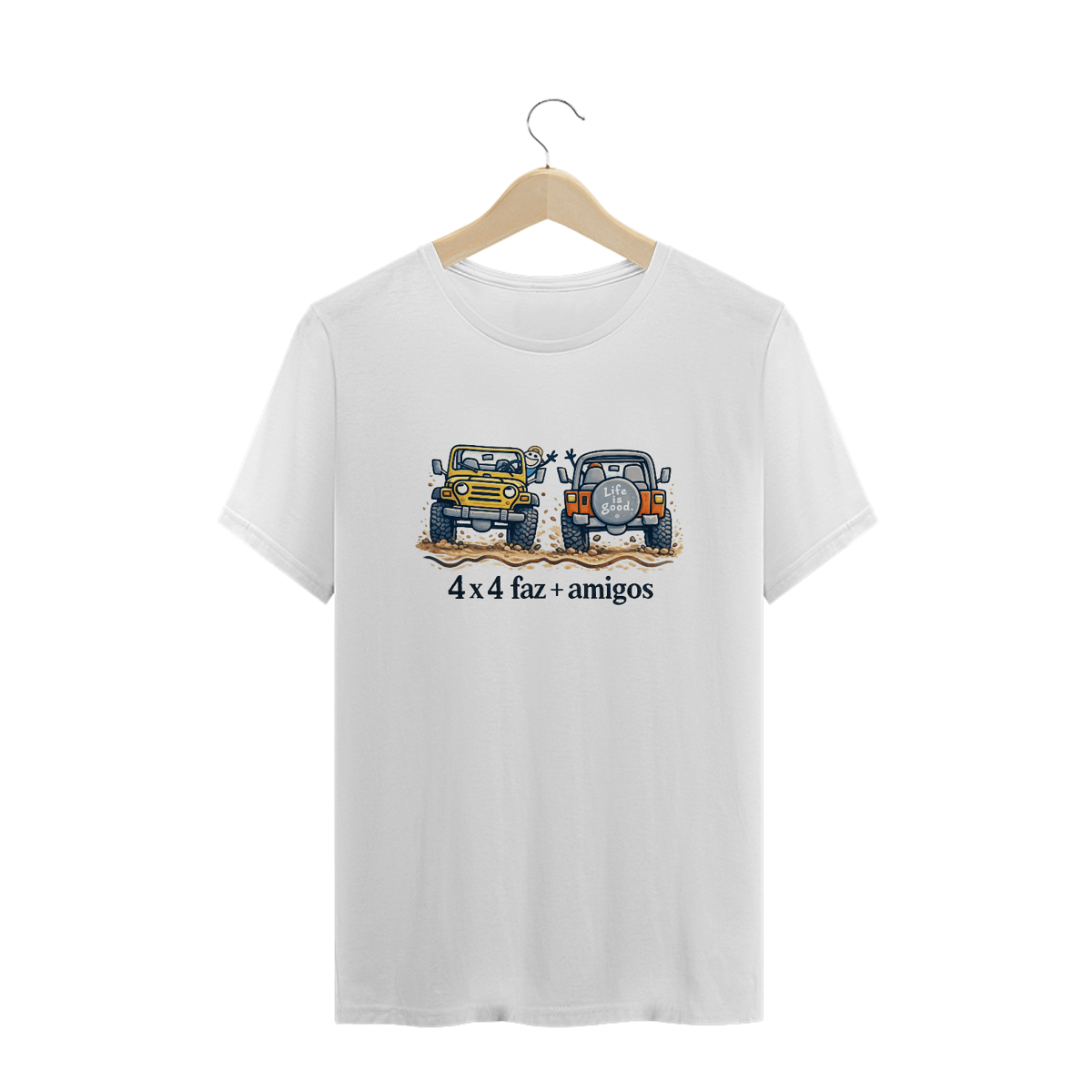 Nome do produto: Camiseta Plus Size - 4x4 Faz Amigos