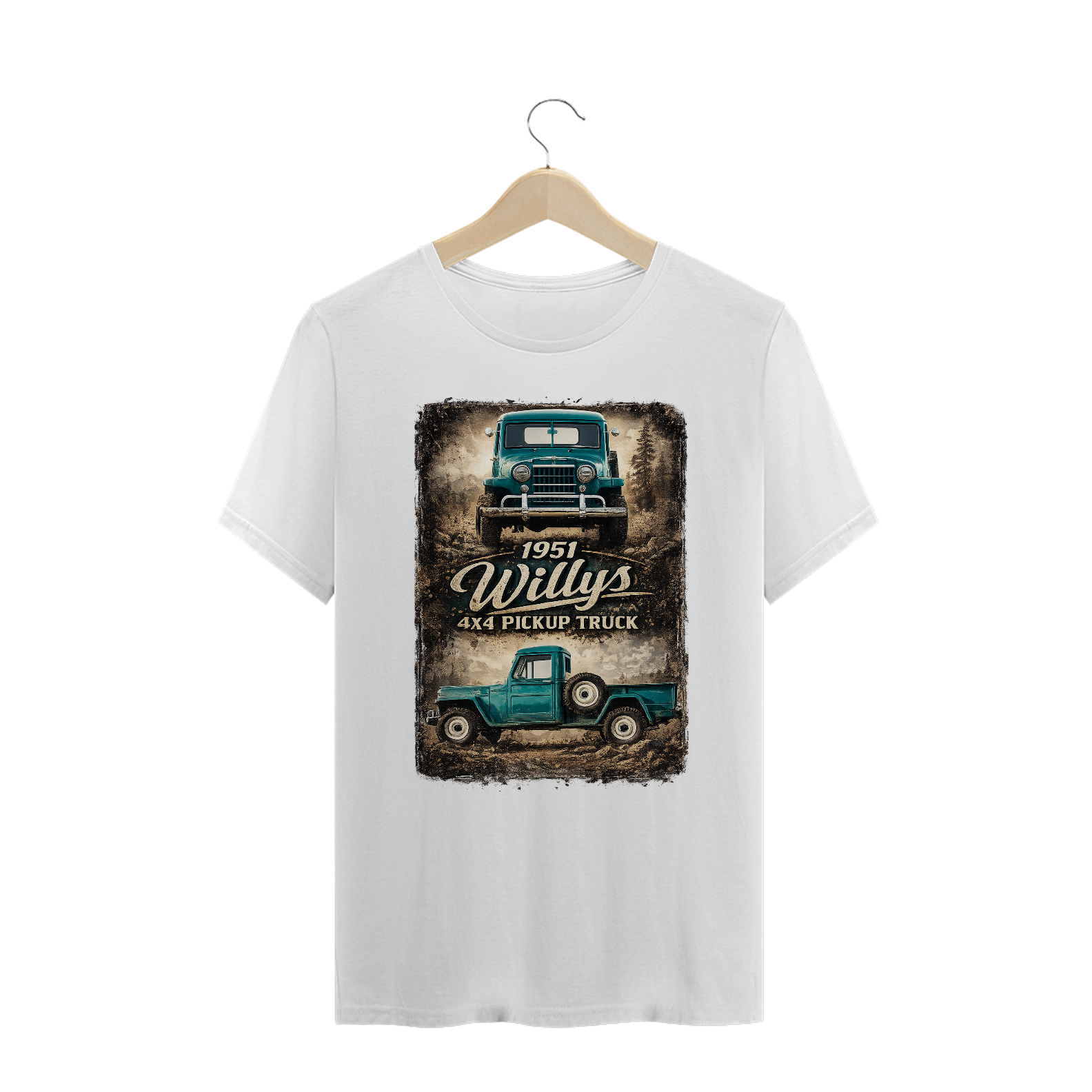 Camiseta Plus Size - F75 1951 Willys 4×4 Pickup Truck