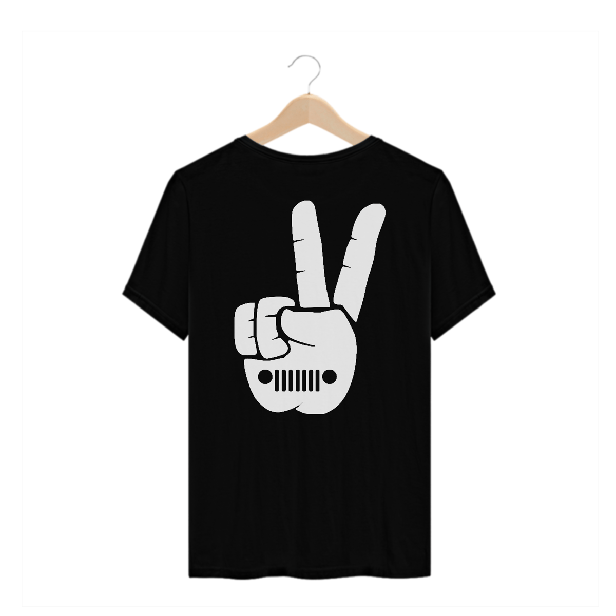 Nome do produto: Camiseta Plus Size - Hand White Jeep