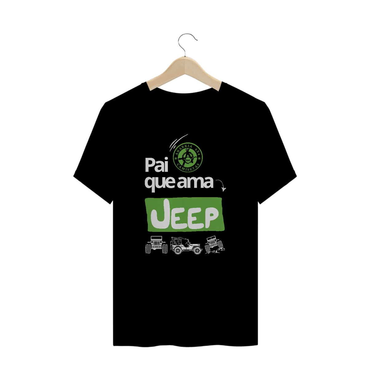 Nome do produto: Camiseta Plus Size - Pai ama Jeep - Black