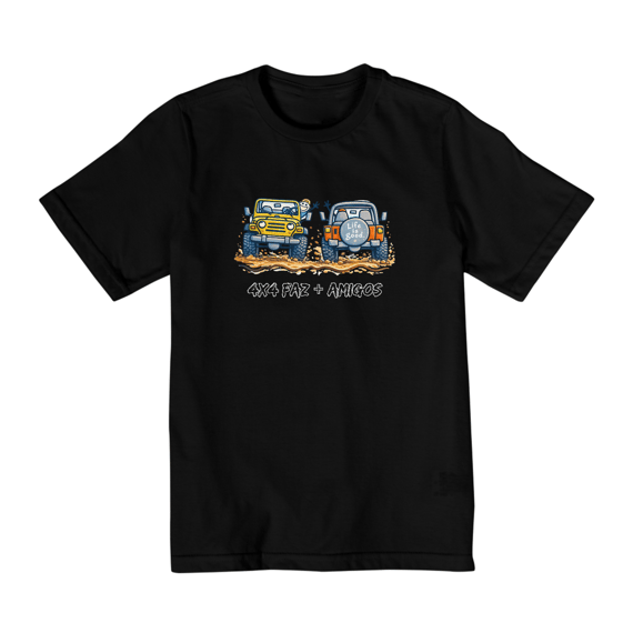 Camiseta Infantil 4x4 faz Amigos - 10 a 14 Anos