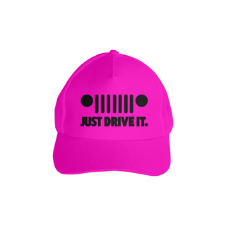 Nome do produto Boné Americano com Tela - JUST DRIVE IT