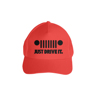 Nome do produto Boné Americano com Tela - JUST DRIVE IT