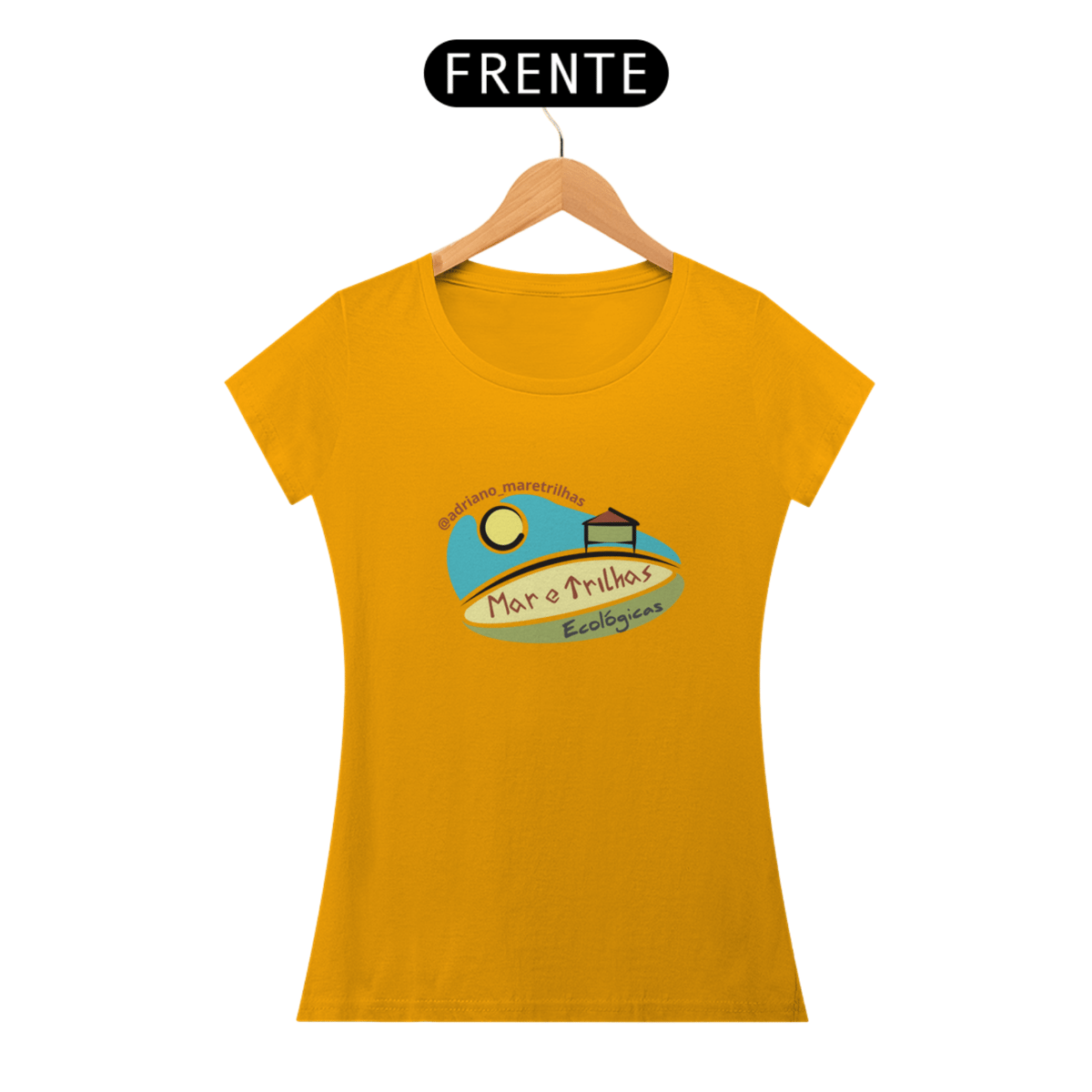 Nome do produto: Camiseta Fem Algodão - Mar e Trilhas