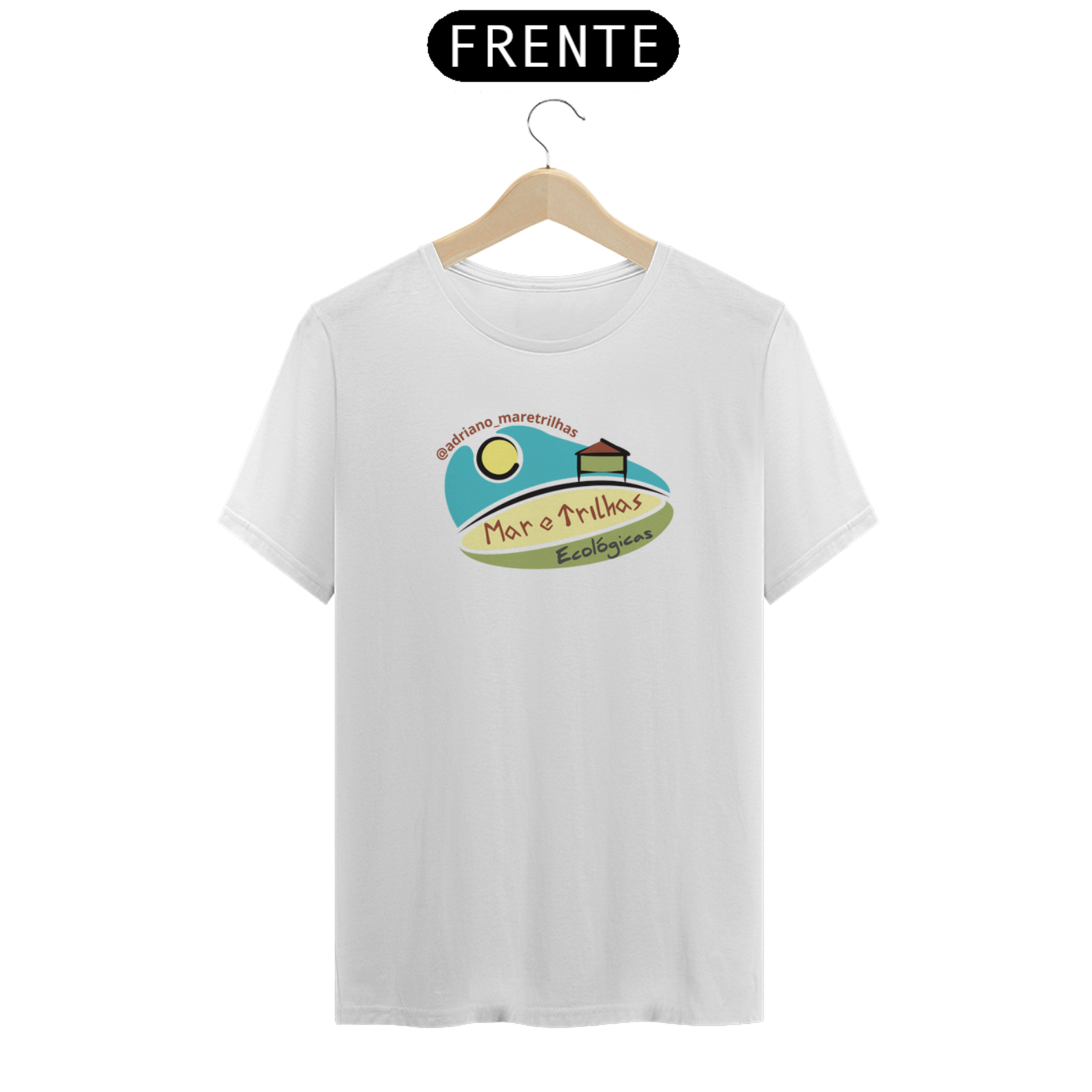 Camiseta Algodão - Mar e Trilhas