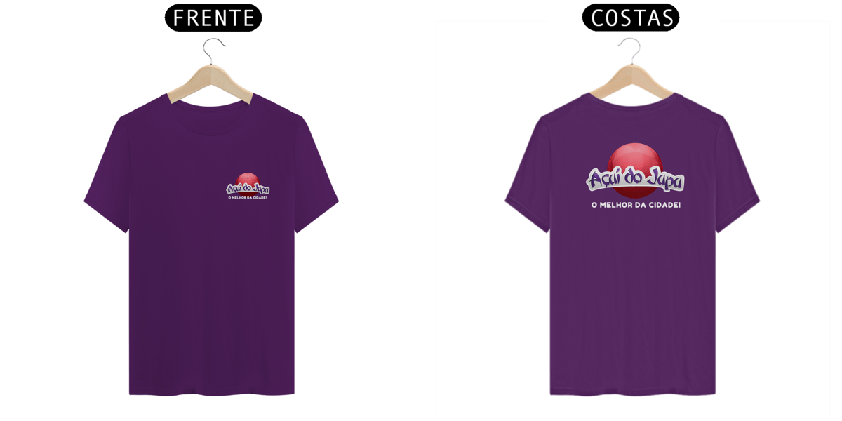 Nome do produto: Camiseta Algodão Letra Branca - Açaí do Japa