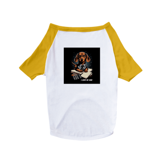 Nome do produto Dachshund Contador (Basset - Cão-Salsicha) - Camisa Pet Dog - Coleção Tal Pais - Tal Patas