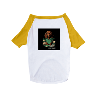 Nome do produto Dachshund Contador (Basset - Cão-Salsicha) - Camisa Pet Dog - Coleção Tal Pais - Tal Patas