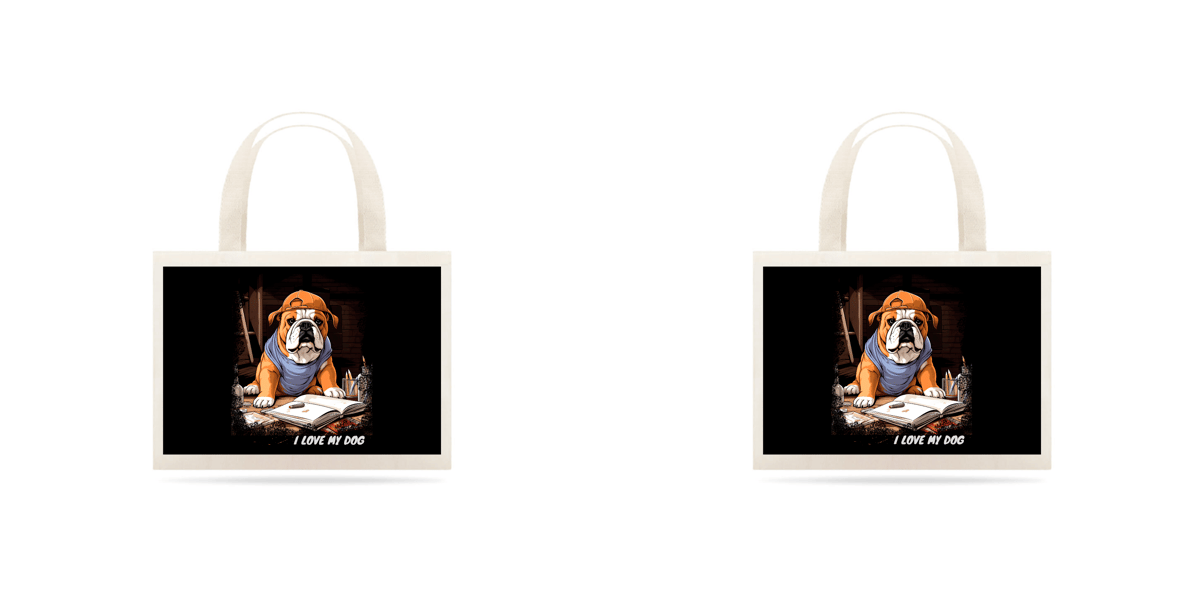 Nome do produto: Bulldog Inglês Arquiteto - Ecobag - Coleção Tal Pais - Tal Patas