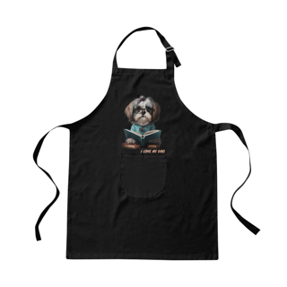 Shih Tzu Professor - Avental brim - Coleção Tal Pais - Tal Patas