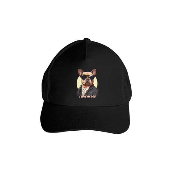 Bulldog, Francês Advogado - Boné Americano com Tela - Coleção Tal Pais - Tal Patas