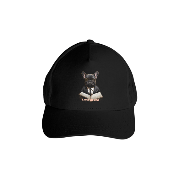 Bulldog, Francês Advogado - Boné Americano com Tela - Coleção Tal Pais - Tal Patas