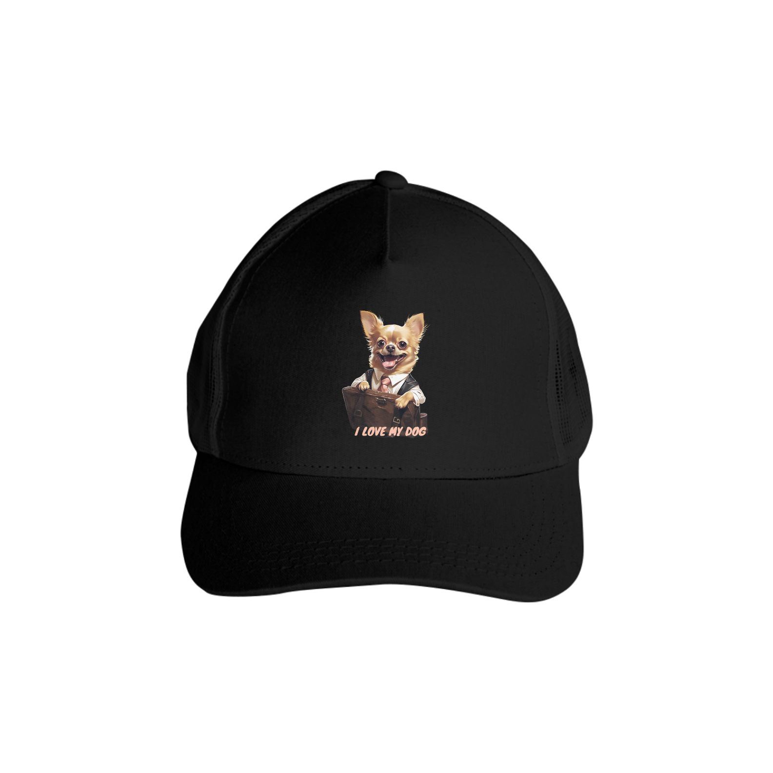 Chihuahua Vendedor - Boné Americano com Tela - Coleção Tal Pais - Tal Patas