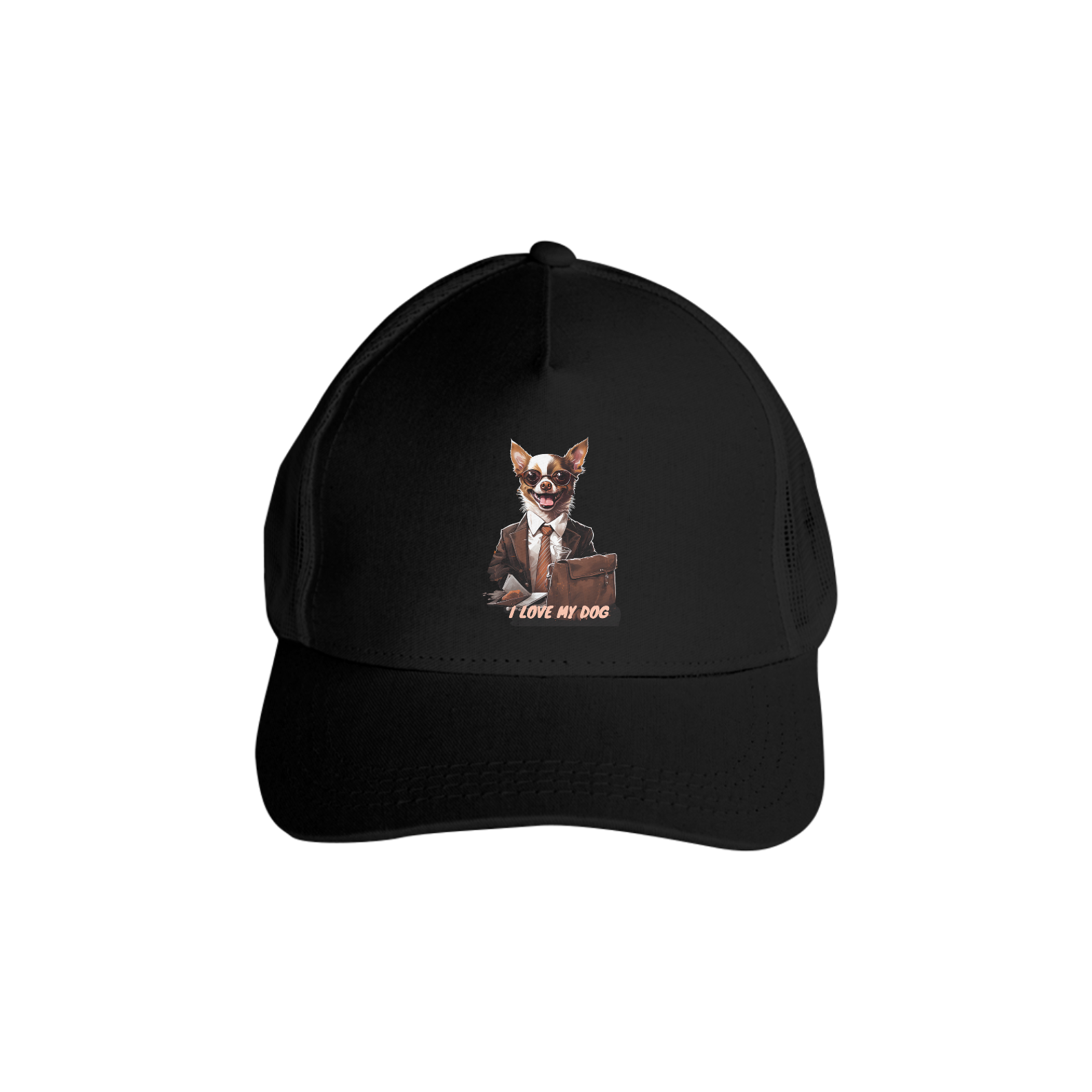 Chihuahua Vendedor - Boné Americano com Tela - Coleção Tal Pais - Tal Patas