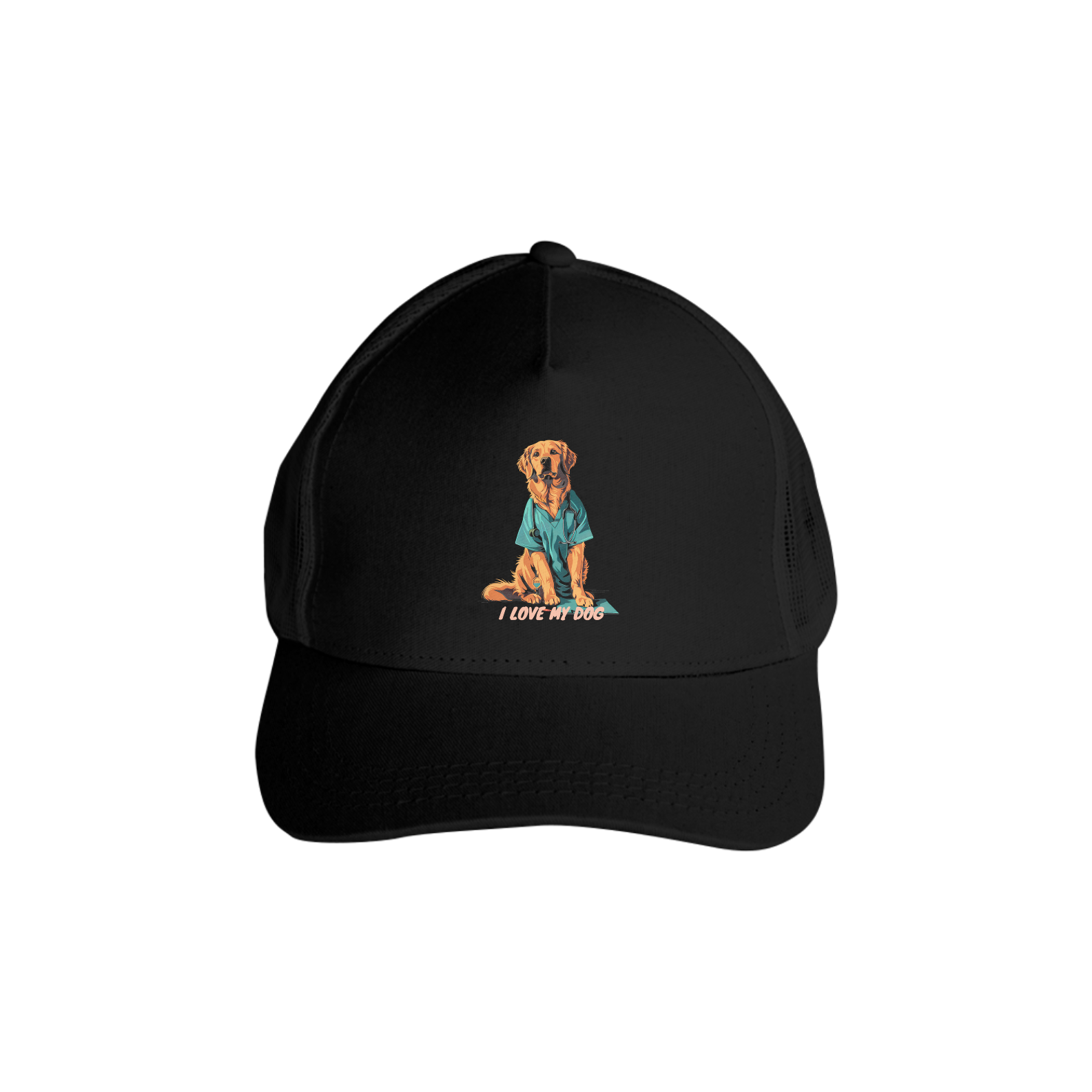 Golden Retriever Enfermeiro - Boné Americano com Tela - Coleção Tal Pais - Tal Patas