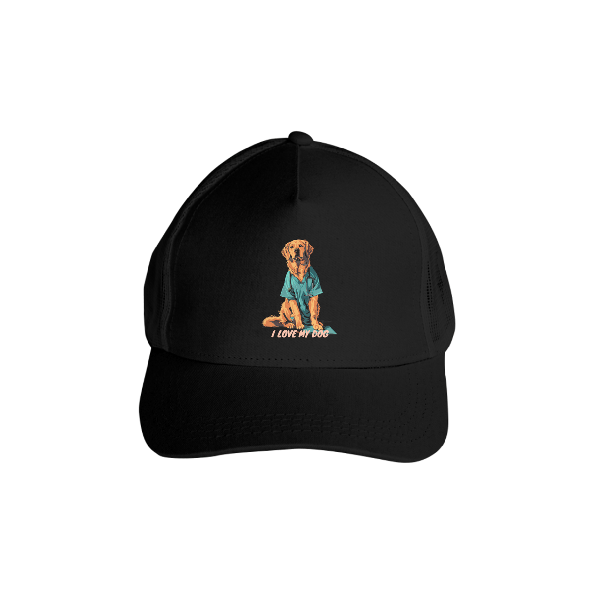 Nome do produto: Golden Retriever Enfermeiro - Boné Americano com Tela - Coleção Tal Pais - Tal Patas