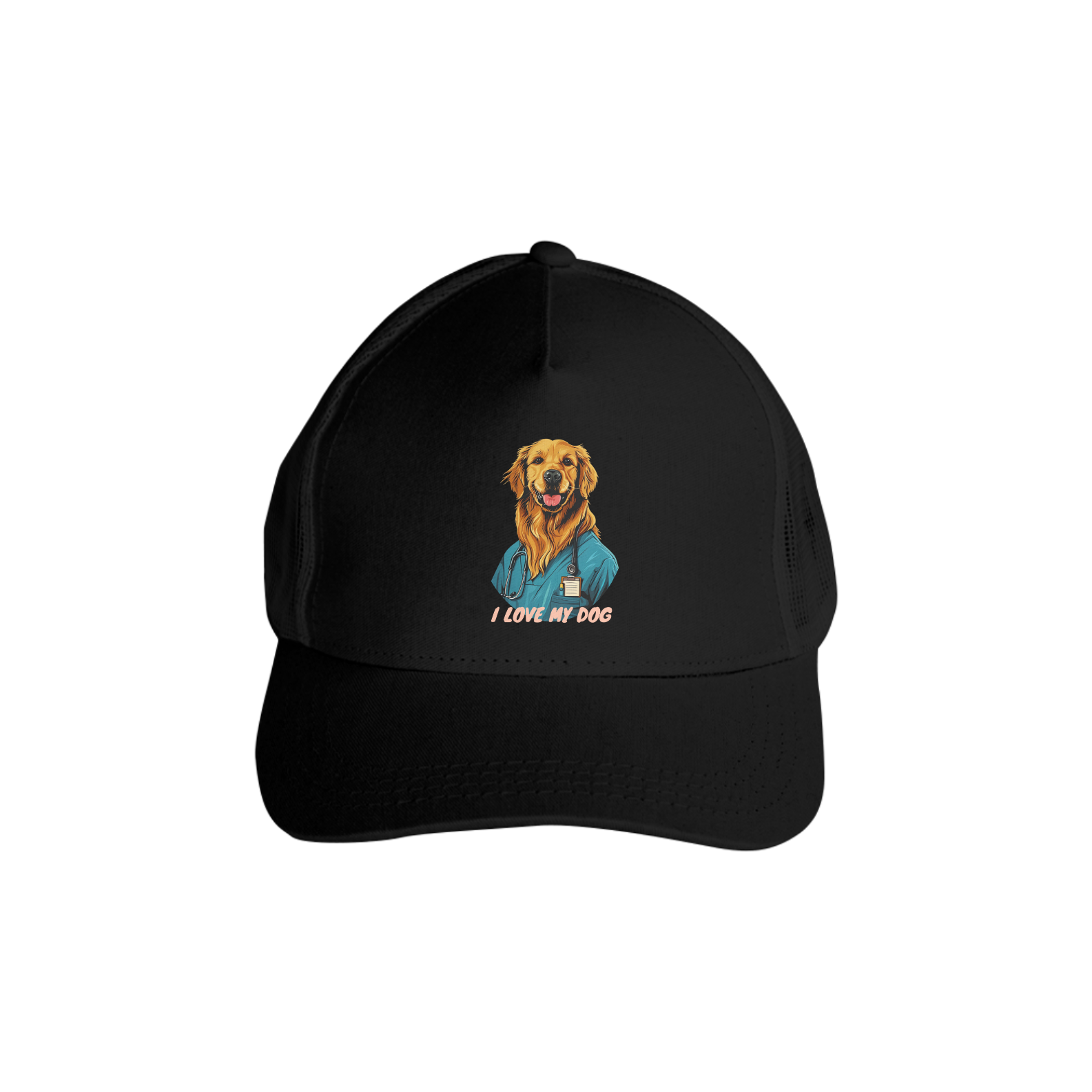Golden Retriever Enfermeiro - Boné Americano com Tela - Coleção Tal Pais - Tal Patas