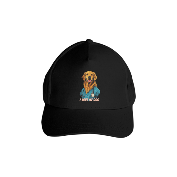 Golden Retriever Enfermeiro - Boné Americano com Tela - Coleção Tal Pais - Tal Patas