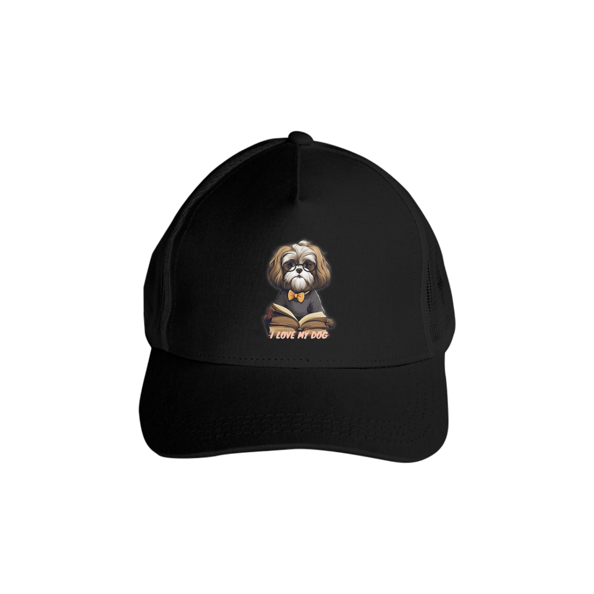 Nome do produto: Shih Tzu Professor - Boné Americano com Tela - Coleção Tal Pais - Tal Patas
