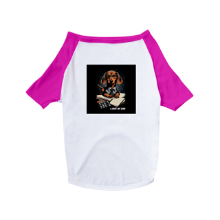 Nome do produto Dachshund Contador (Basset - Cão-Salsicha) - Camisa Pet Dog - Coleção Tal Pais - Tal Patas