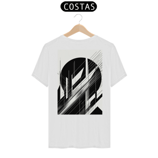 Nome do produto camisa branca oversized com arte preta nas costas 