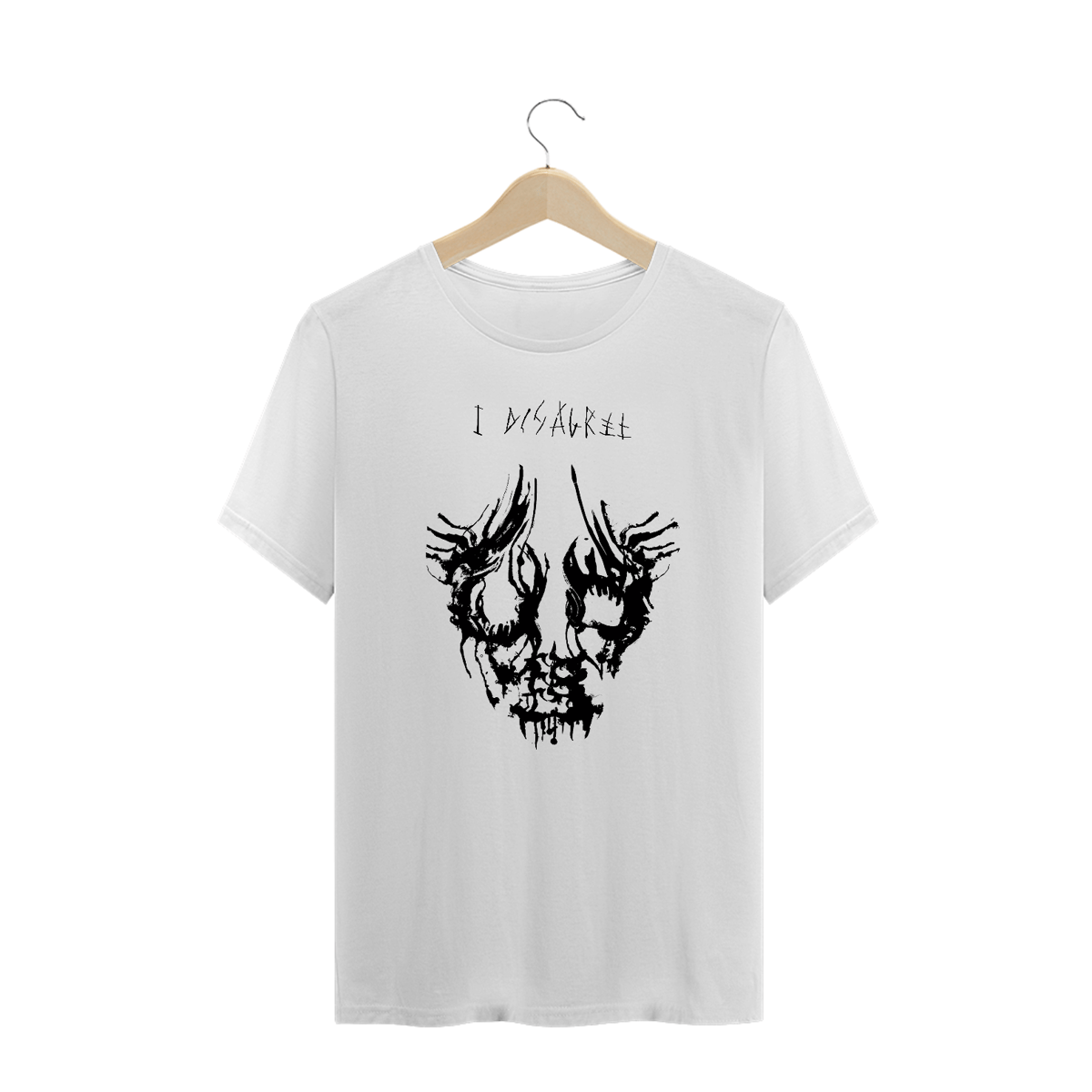 Nome do produto: Camiseta Plus Size Branca \'POPPY - I DISAGREE\'