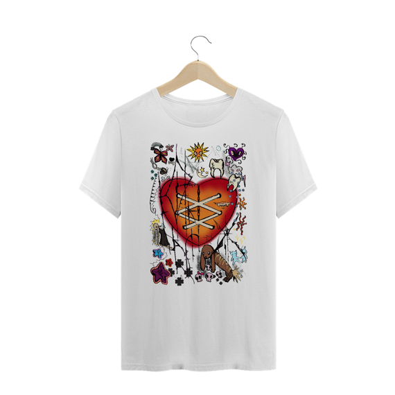 Camiseta Plus Size 'meu coração <3'