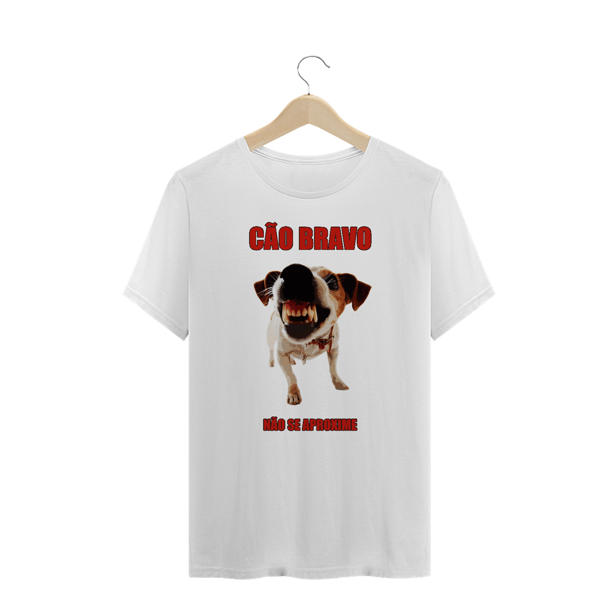 Nome do produto: Camiseta Plus Size \'CÃO BRAVO\'
