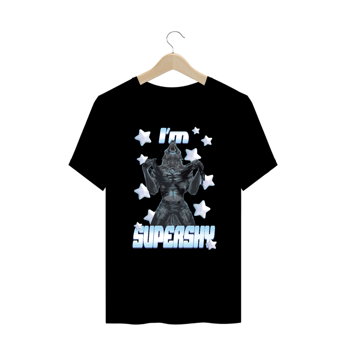 Nome do produto: Camiseta Plus Size \'LOBISOMEM SUPERSHY\'