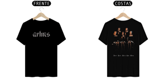Nome do produto Camiseta Preta Frente e Costas 'ARTMS'