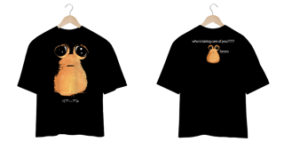Nome do produto Camiseta Oversized Frente e Costas 'pou'