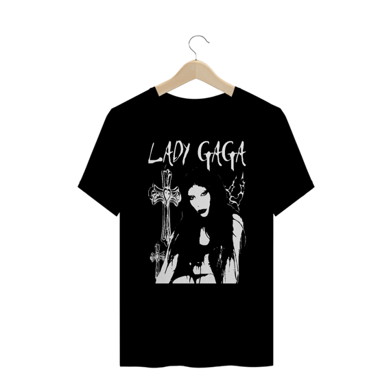 Camiseta Plus Size Preta 'LADY GAGA'
