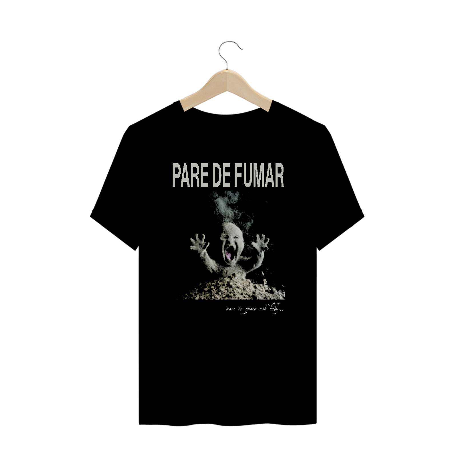 T-Shirt Plus Size Camiseta Plus Size 'EMBALAGEM DE CIGARRO (ash