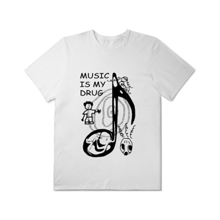 Nome do produto Camiseta Plus Size 'MUSIC IS MY DRUG'