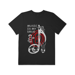 Nome do produto Camiseta Plus Size 'MUSIC IS MY DRUG'