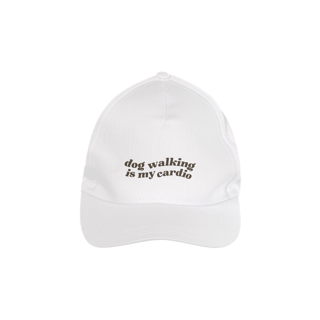 Nome do produto boné  • dog walking is my cardio  (branco)
