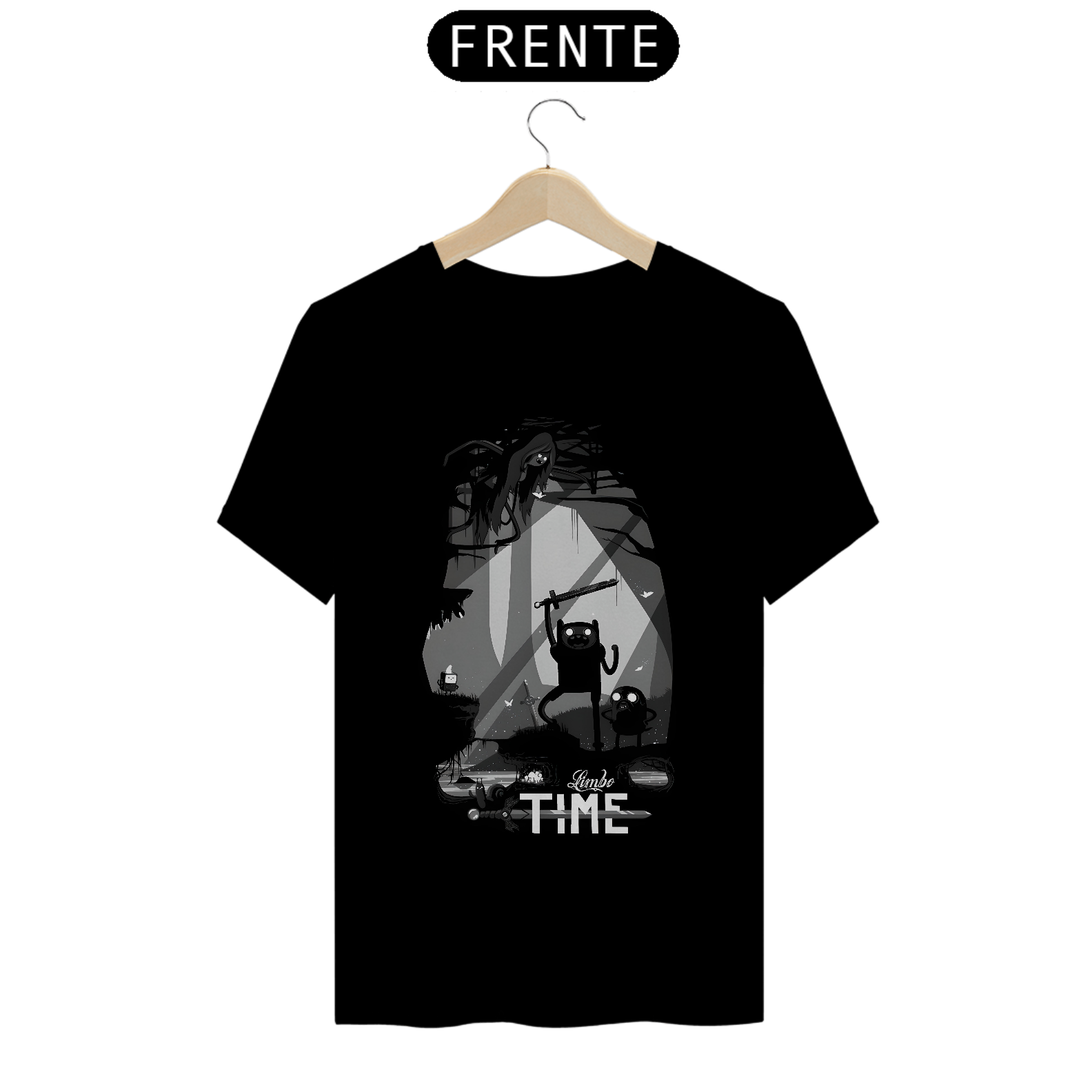 T-shirt Hora da Aventura - preto e branco 0001