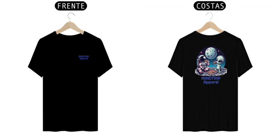 Camiseta Astronauta e Alien Comendo Pizza (Mindtrip Apparel)