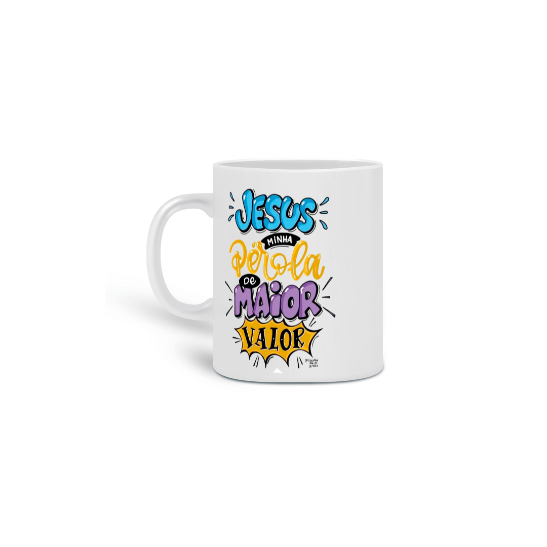 Nome do produto: CANECA JESUS EMINHA PEROLA 