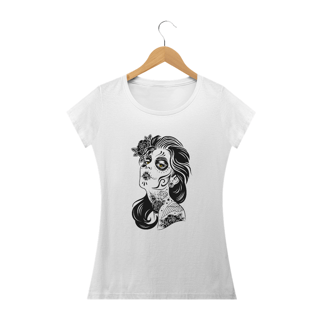 Nome do produto Camiseta DIzbocado Corte BabyLook - Caveira mexicana