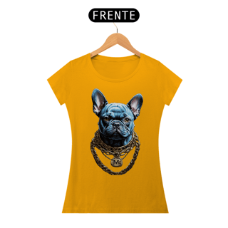Nome do produto Baby Look Buldogue Mafioso Aquarela