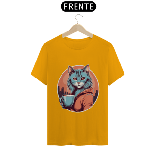 Nome do produto Camiseta Café com Gato da Luna