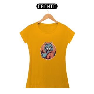 Nome do produto Baby Look Café com Gato da Luna