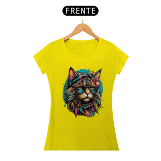 Nome do produto Baby Look Gato Aquarela Luna