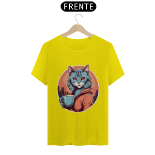 Nome do produto Camiseta Café com Gato da Luna