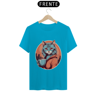 Nome do produto Camiseta Café com Gato da Luna