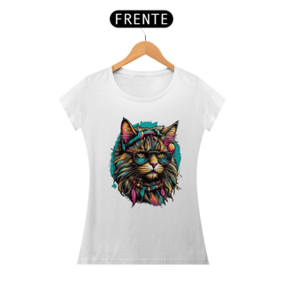 Nome do produto Baby Look Gato Aquarela Luna