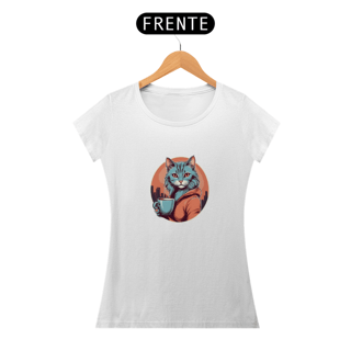 Nome do produto Baby Look Café com Gato da Luna