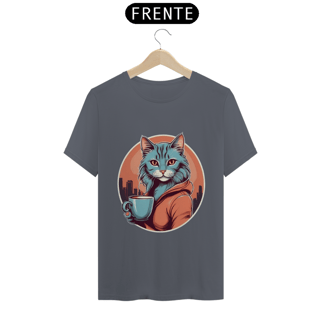 Nome do produto Camiseta Café com Gato da Luna