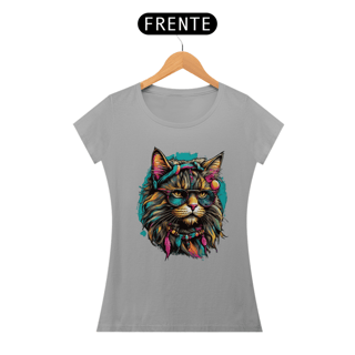 Nome do produto Baby Look Gato Aquarela Luna